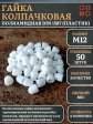 Гайка полиамидная колпачковая (пластик) М12 DIN1587, 50 шт.