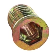 Втулка резьбовая с потайным фланцем М6х10х25 мм, SW6, желтый цинк
