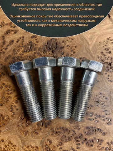 Болт высокопрочный М16х55 ОЦ к.п.8.8 DIN931 (10 шт.) фото 4