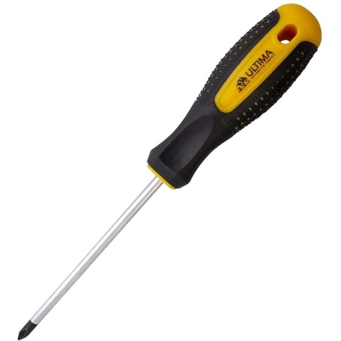 Отвертка Ultima PH2x100 мм, CrV, двухкомпонентная рукоятка anti slip фото 1