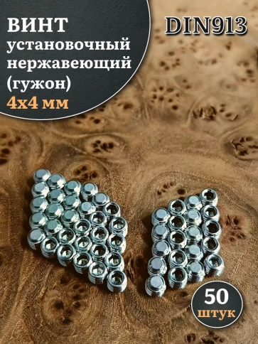 Винт установочный нержавеющий 4х4 DIN913 (гужон) фото 1