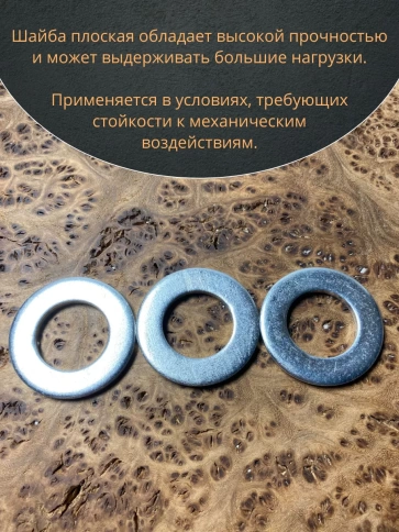 Шайба М20 оцинкованная DIN125, 10 шт. фото 5