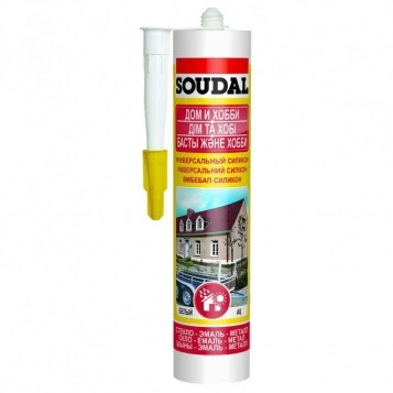 Силикон универсальный белый Soudal 15*280 мл фото 1