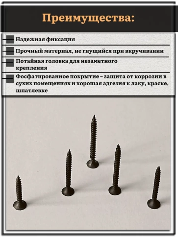 Саморезы черные по металлу М3,5 мелкая резьба набор 3 (500шт) фото 3