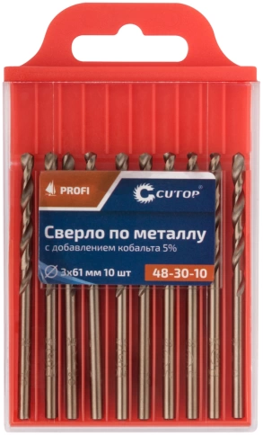 Сверло по металлу Cutop Profi с кобальтом 5%, 3х61 мм  фото 3