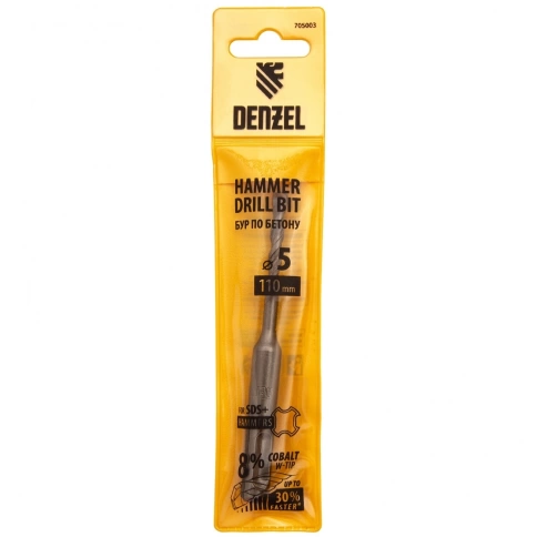 Бур по бетону Cobalt W-tip, двойная спираль, SDS-Plus, 5х110 мм Denzel  фото 5